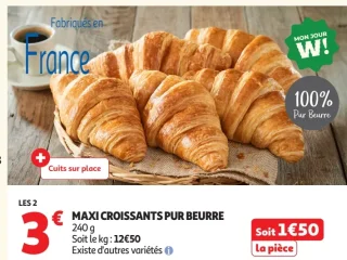 Les 2 Maxi Croissants Pur Beurre