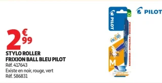 Stylo roller Frixion Ball bleu Pilot