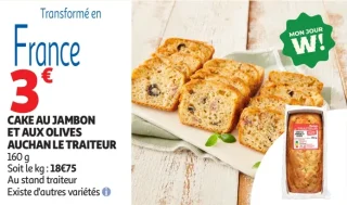 CAKE AU JAMBON ET AUX OLIVES AUCHAN LE TRAITEUR