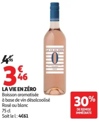 LA VIE EN ZÉRO Boisson aromatisée à base de vin désalcoolisé Rosé ou blanc