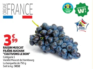 Raisin Muscat Filière Auchan "Cultivons le Bon"