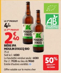 BIÈRE IPA MOULIN D'ASCQ BIO