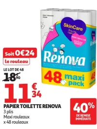Papier toilette Renova SkinCare