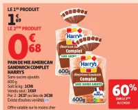 Pain de mie American Sandwich Complet Harrys