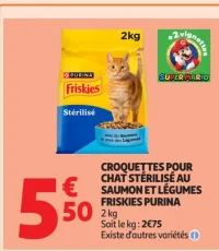 Croquettes pour chat stérilisé au saumon et légumes Friskies Purina