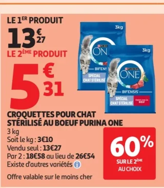 Croquettes pour chat stérilisé au boeuf Purina One