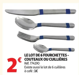 LE LOT DE 6 FOURCHETTES - COUTEAUX OU CUILLIÈRES