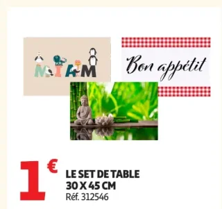 LE SET DE TABLE 30 X 45 CM