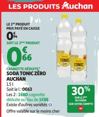SODA TONIC ZÉRO AUCHAN