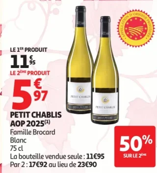 PETIT CHABLIS AOP 2025 Famille Brocard Blanc