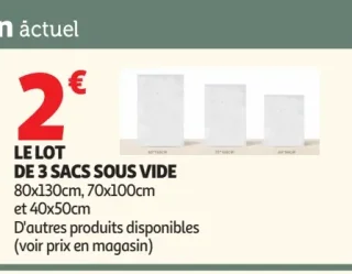 Le lot de 3 sacs sous vide