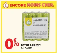 Auchan Lot de 4 piles AAA-LR03-1.5V