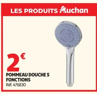 Auchan Pommeau douche 5 fonctions