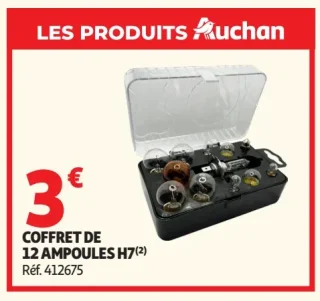Auchan Coffret de 12 ampoules H7