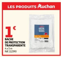 Auchan Bâche de protection transparente 4 x 5 m