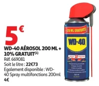 WD-40 Aérosol 200 ml + 10% gratuit