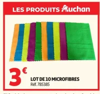 Auchan Lot de 10 microfibres