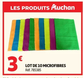 Auchan Lot de 10 microfibres