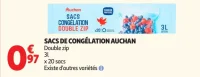 Sacs de congélation Double zip 3L Auchan