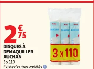Disques à démaquiller Auchan