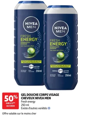 Gel Douche Corps Visage Cheveux Nivea Men