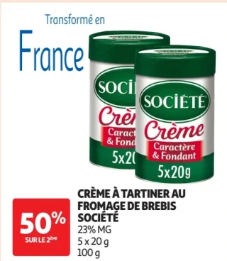 Crème à tartiner au fromage de brebis Société