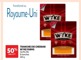 Tranches de cheddar wyke farms