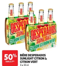 Bière Desperados Sunlight Citron & Citron Vert