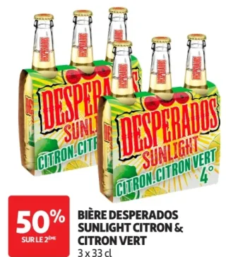 Bière Desperados Sunlight Citron & Citron Vert