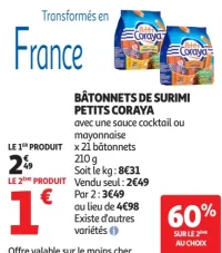Bâtonnets de surimi Petits Coraya