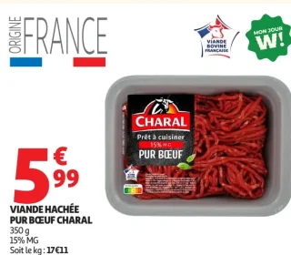 Viande hachée pur bœuf Charal