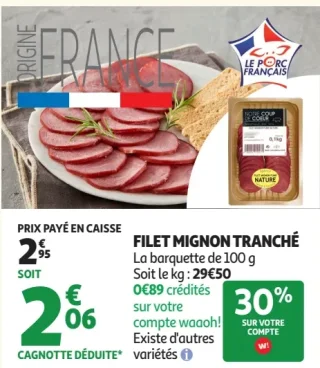Filet mignon tranché