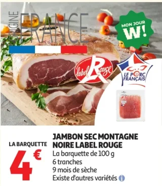 Jambon sec montagne Noire Label Rouge