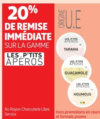Gamme Les P'tits Apéros (Tarama, Guacamole, Houmous)