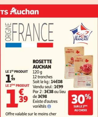 Rosette Auchan 12 tranches