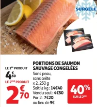 Portions de saumon sauvage congelées