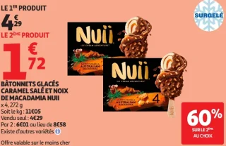 Bâtonnets glacés Caramel salé et noix de macadamia Nuii