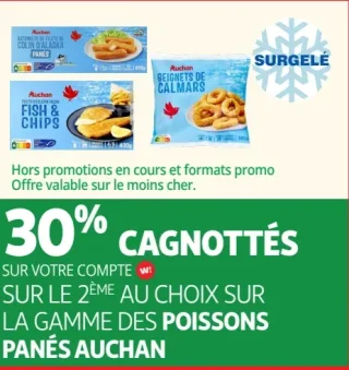 La gamme des poissons panés Auchan