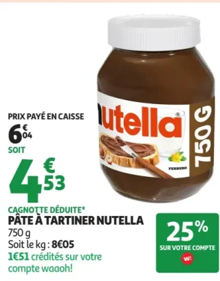 Pâte à tartiner Nutella 750g
