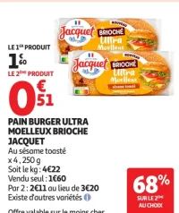 Pain burger ultra moelleux brioche Jacquet