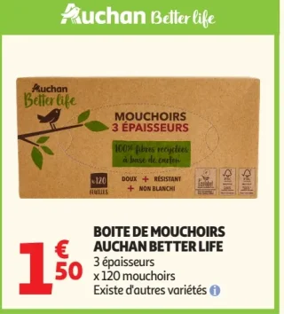 Boite de mouchoirs Auchan Better life