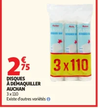 Disques à démaquiller Auchan