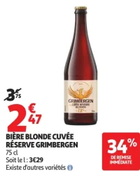 BIÈRE BLONDE CUVÉE RÉSERVE GRIMBERGEN