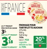 Fromage pour Tartiflette Auchan