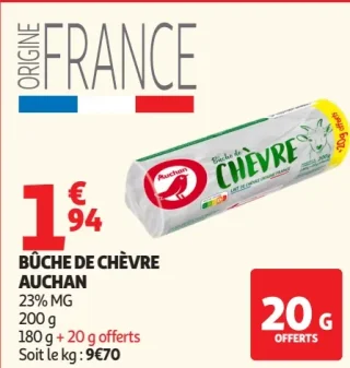 Bûche de chèvre Auchan