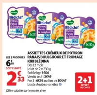 Assiettes Crémieux de potiron panais boulghour et fromage Kiri Blédichef Blédina