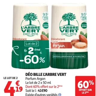 Déo bille L'Arbre Vert Parfum Argan