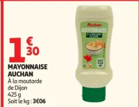 Mayonnaise Auchan à la moutarde de Dijon