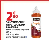 Sauce Mexicaine Chipotle Creamy Zaaschila