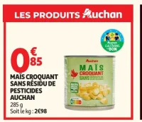 Maïs Croquant Sans Résidu de Pesticides Auchan